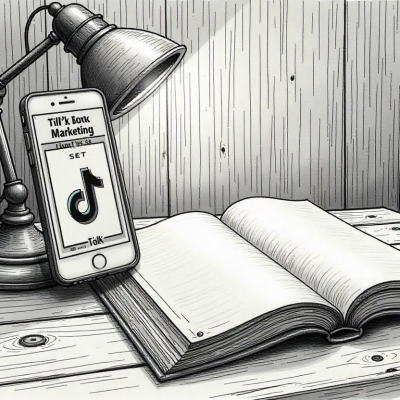 Vertical Video Books – TikTok Strategies That Sell 6 A smartphone displaying a TikTok video, with an open book beside it, symbolizing viral book marketing strategies.