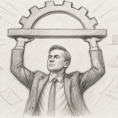 The Real Power of AI Isn’t Automation—It’s Liberation 6 A man carrying leadership—no longer buried in tasks.