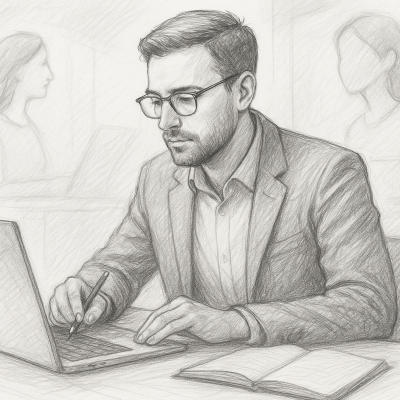 Personalization at Scale: The Ethical, AI-Driven Way 6 Man working on laptop, representing ethical AI personalization.