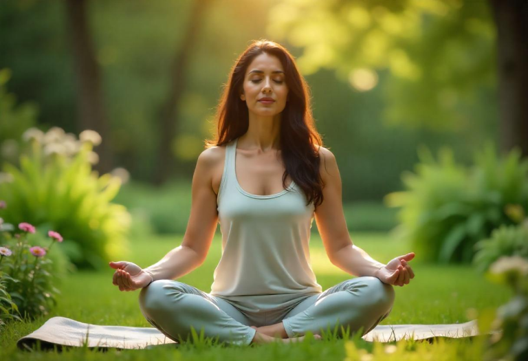 A human connecting with their body, symbolizing nervous system healing.